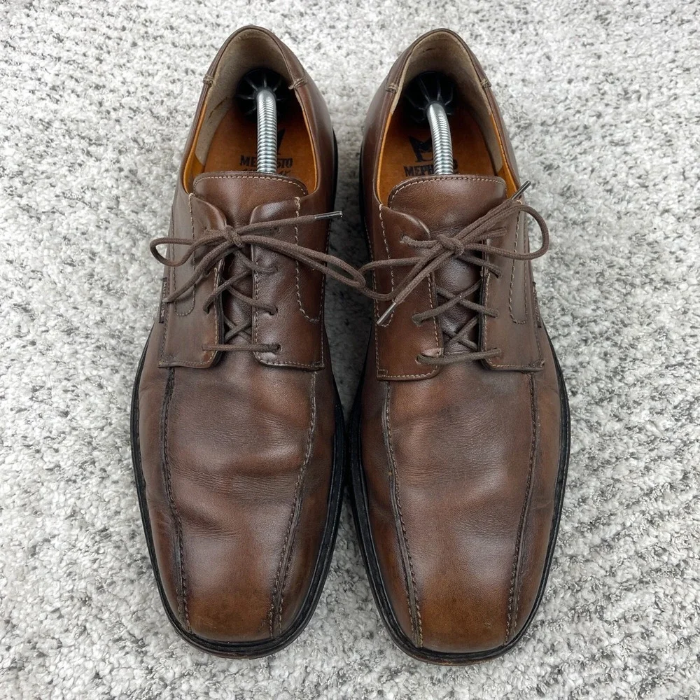 Mephisto Shoes Mens Size 11.5 Gaetan Oxford Brown Leather Goodyear Welt Lace Up